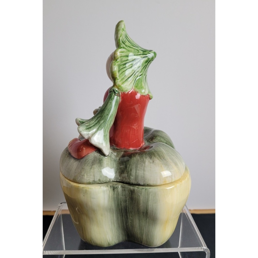 Vintage Kaldun & Bogle -Radish/Turnip/Green Pepper Anthropomorphic Covered Dish - Picture 4 of 9